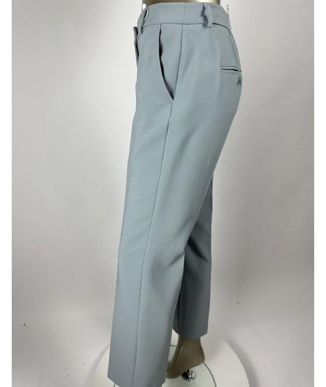 MAX MARA Серые вискозные прямые брюки, фото 2