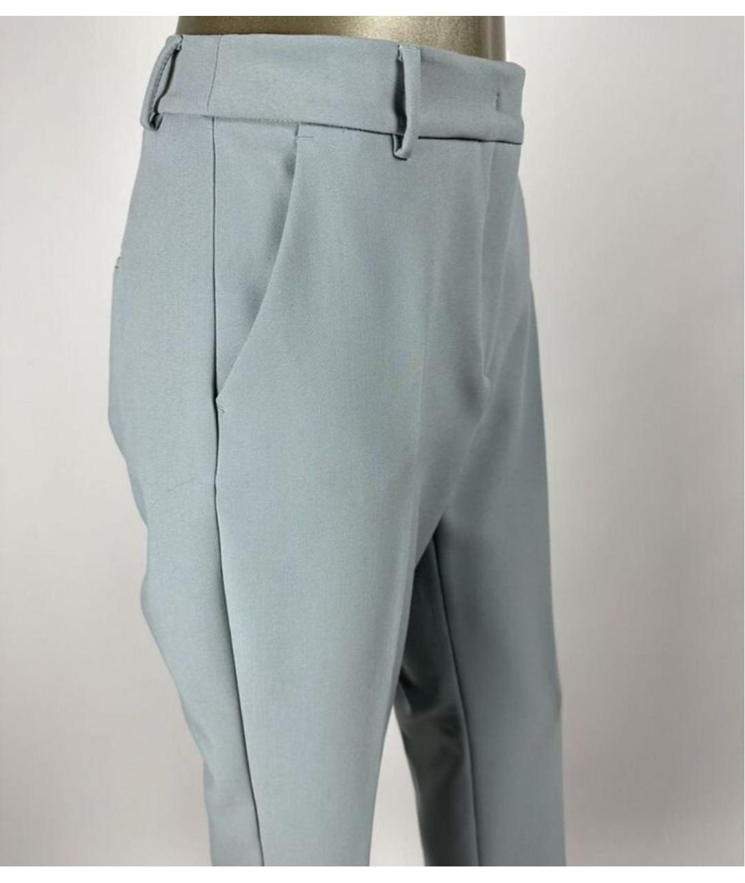 MAX MARA Серые вискозные прямые брюки, фото 6