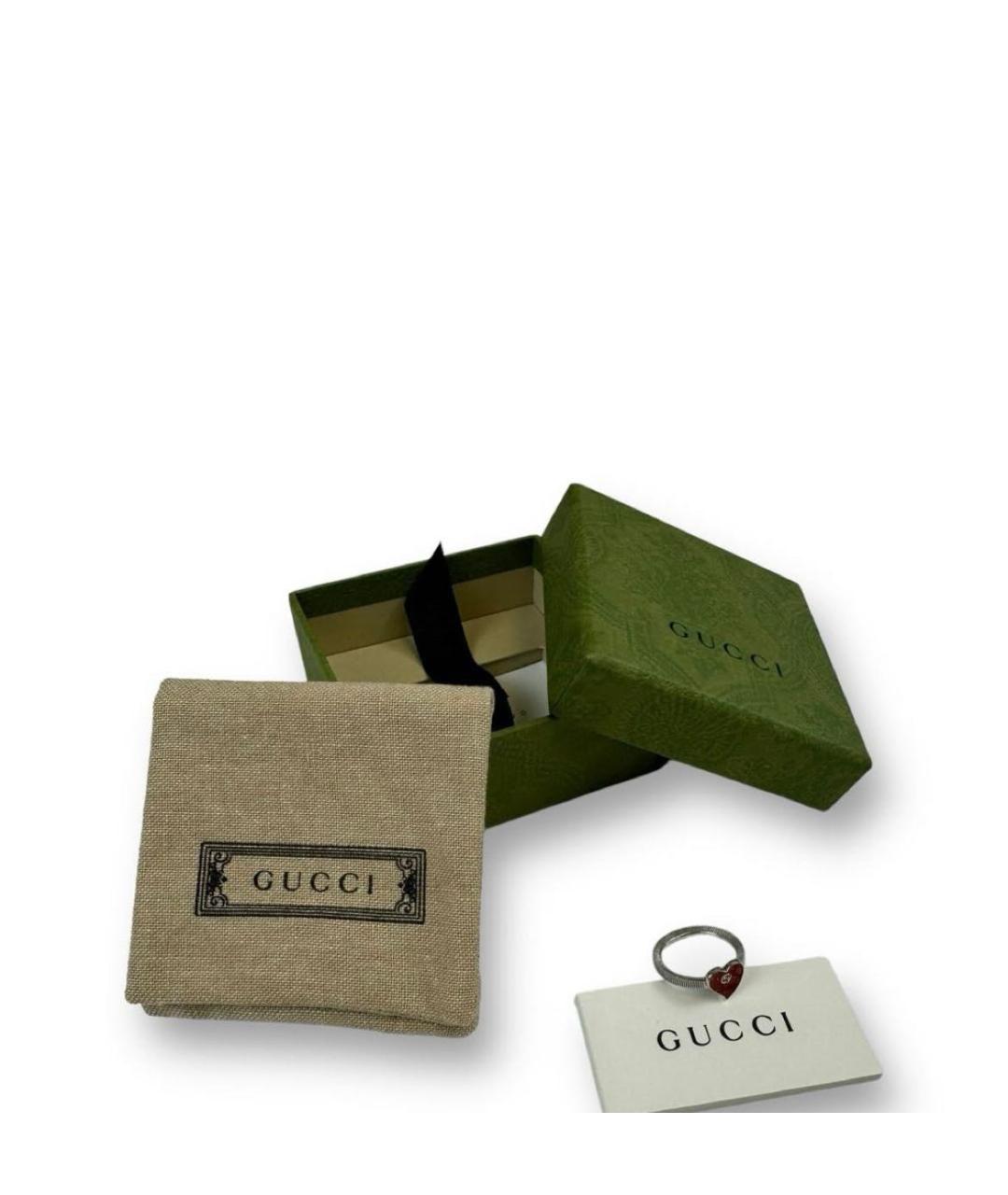 GUCCI Красное серебряное кольцо, фото 3