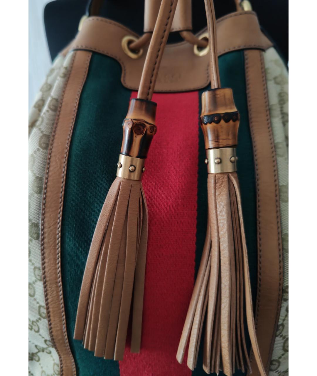 GUCCI Коричневая тканевая сумка через плечо, фото 7