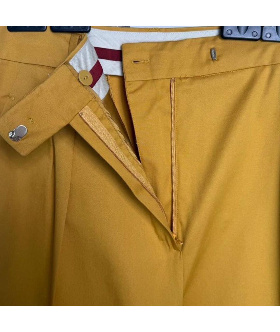 MAX MARA Оранжевое хлопковые прямые брюки, фото 6