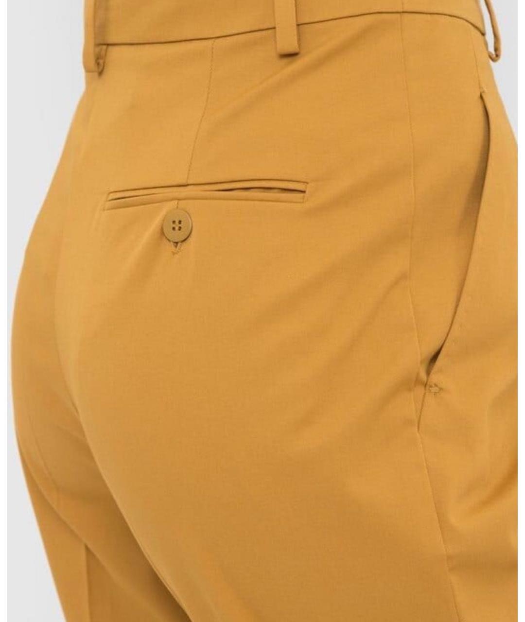 MAX MARA Оранжевое хлопковые прямые брюки, фото 7