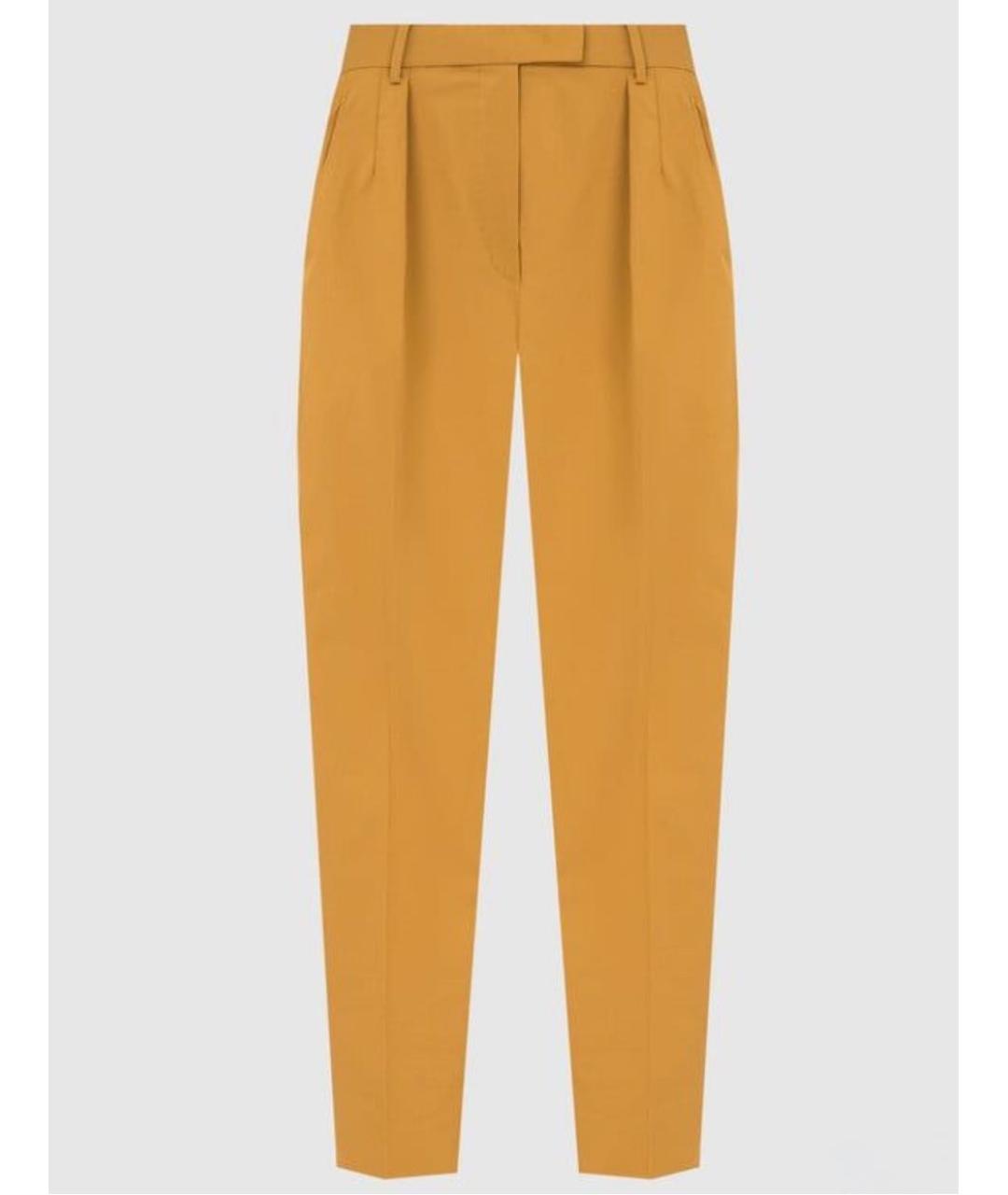 MAX MARA Оранжевое хлопковые прямые брюки, фото 9