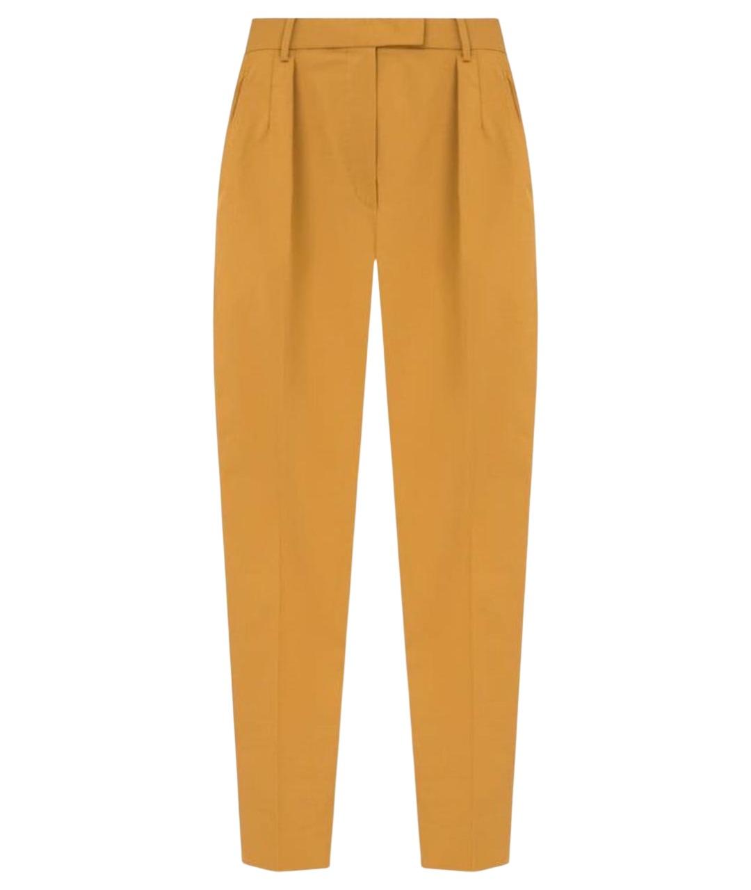 MAX MARA Оранжевое хлопковые прямые брюки, фото 1