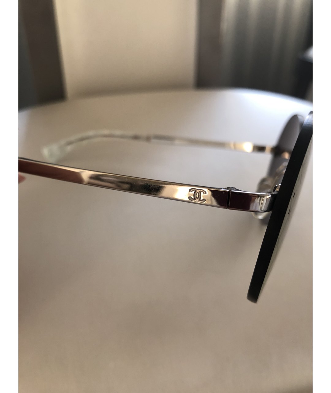 CHANEL PRE-OWNED Фиолетовые пластиковые солнцезащитные очки, фото 3