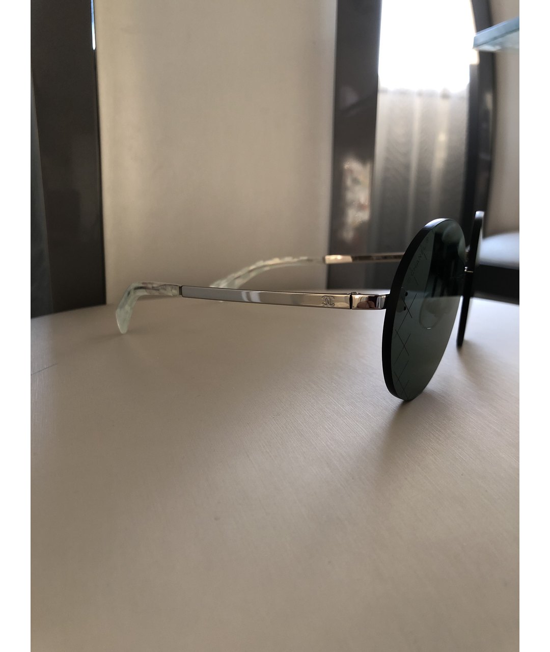 CHANEL PRE-OWNED Фиолетовые пластиковые солнцезащитные очки, фото 2