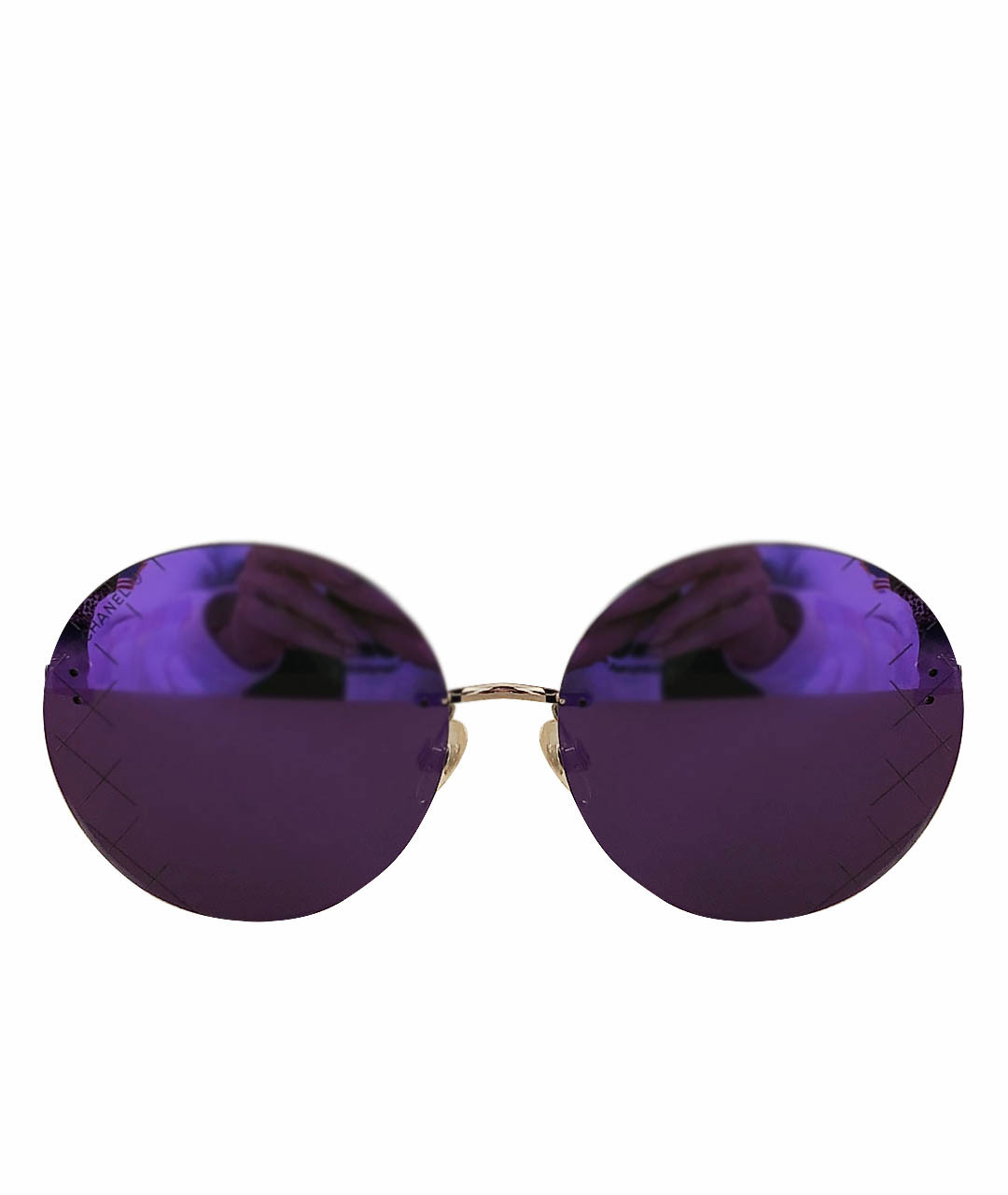 CHANEL PRE-OWNED Фиолетовые пластиковые солнцезащитные очки, фото 1