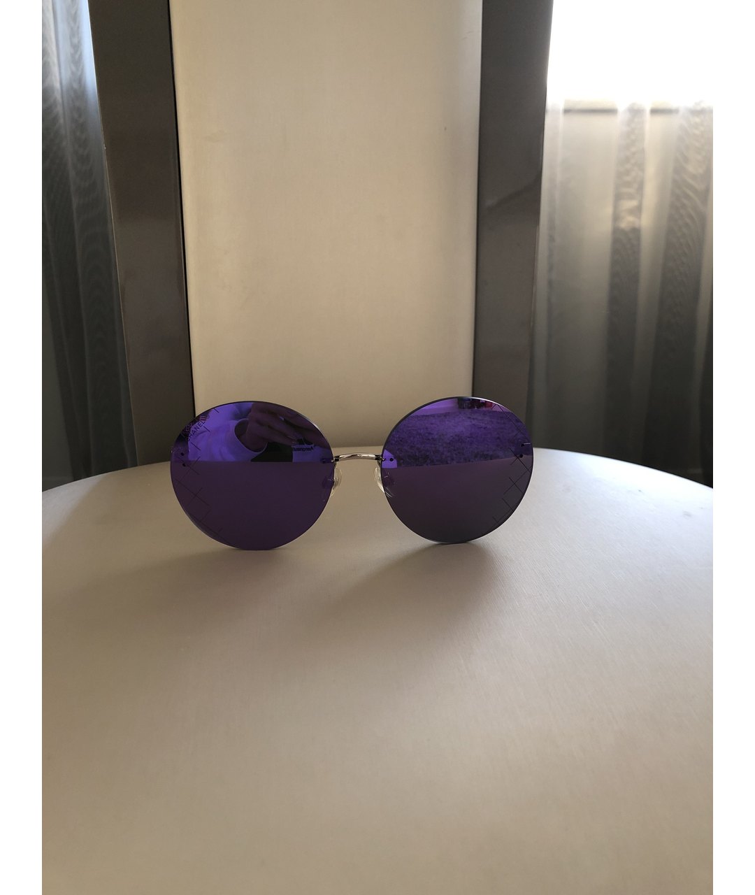 CHANEL PRE-OWNED Фиолетовые пластиковые солнцезащитные очки, фото 9