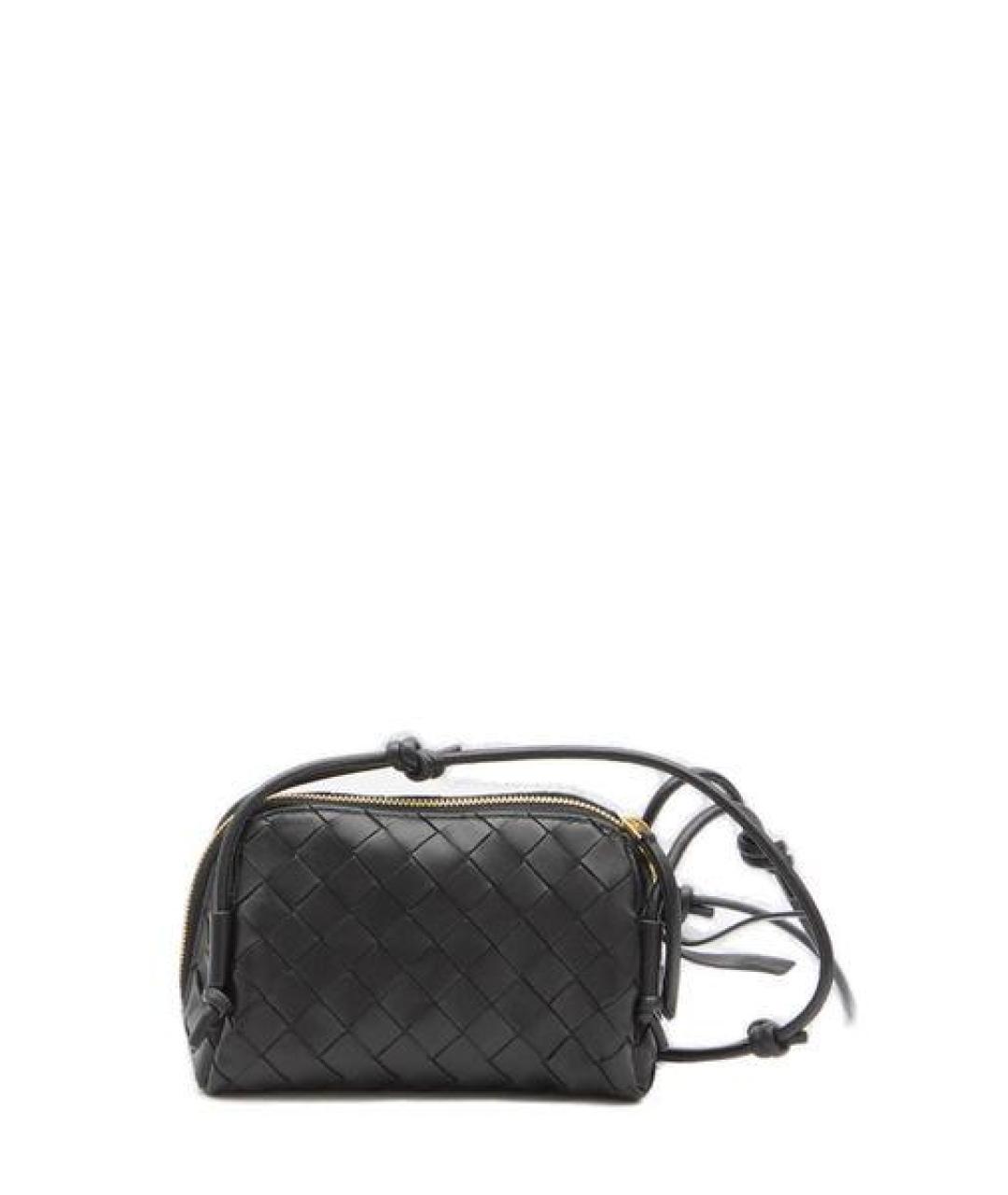 BOTTEGA VENETA Черная кожаная сумка через плечо, фото 1