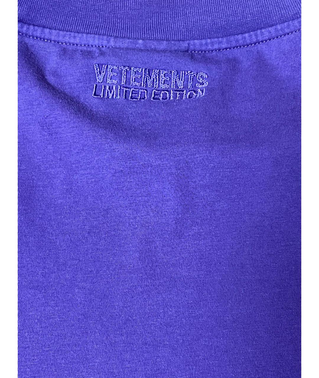 VETEMENTS Фиолетовая хлопковая футболка, фото 4