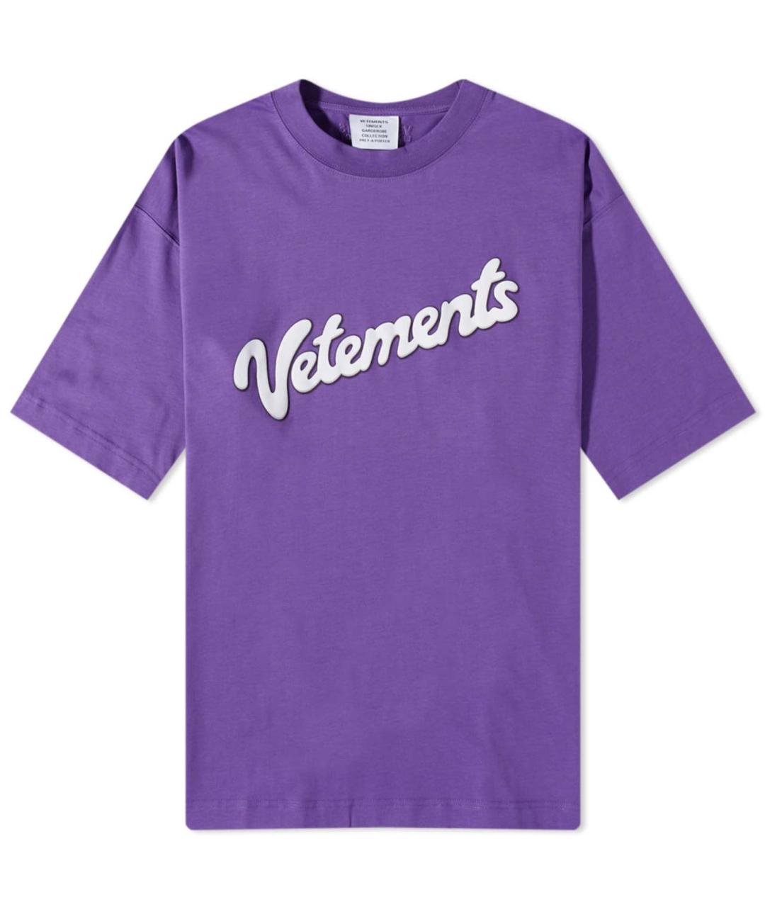 VETEMENTS Фиолетовая хлопковая футболка, фото 5