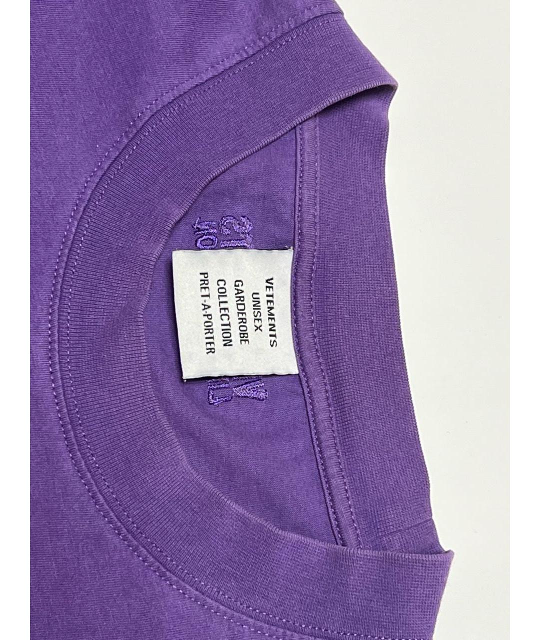VETEMENTS Фиолетовая хлопковая футболка, фото 3