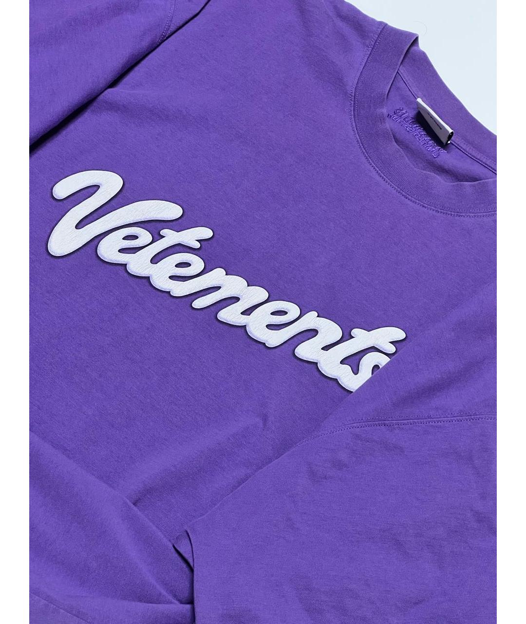 VETEMENTS Фиолетовая хлопковая футболка, фото 2