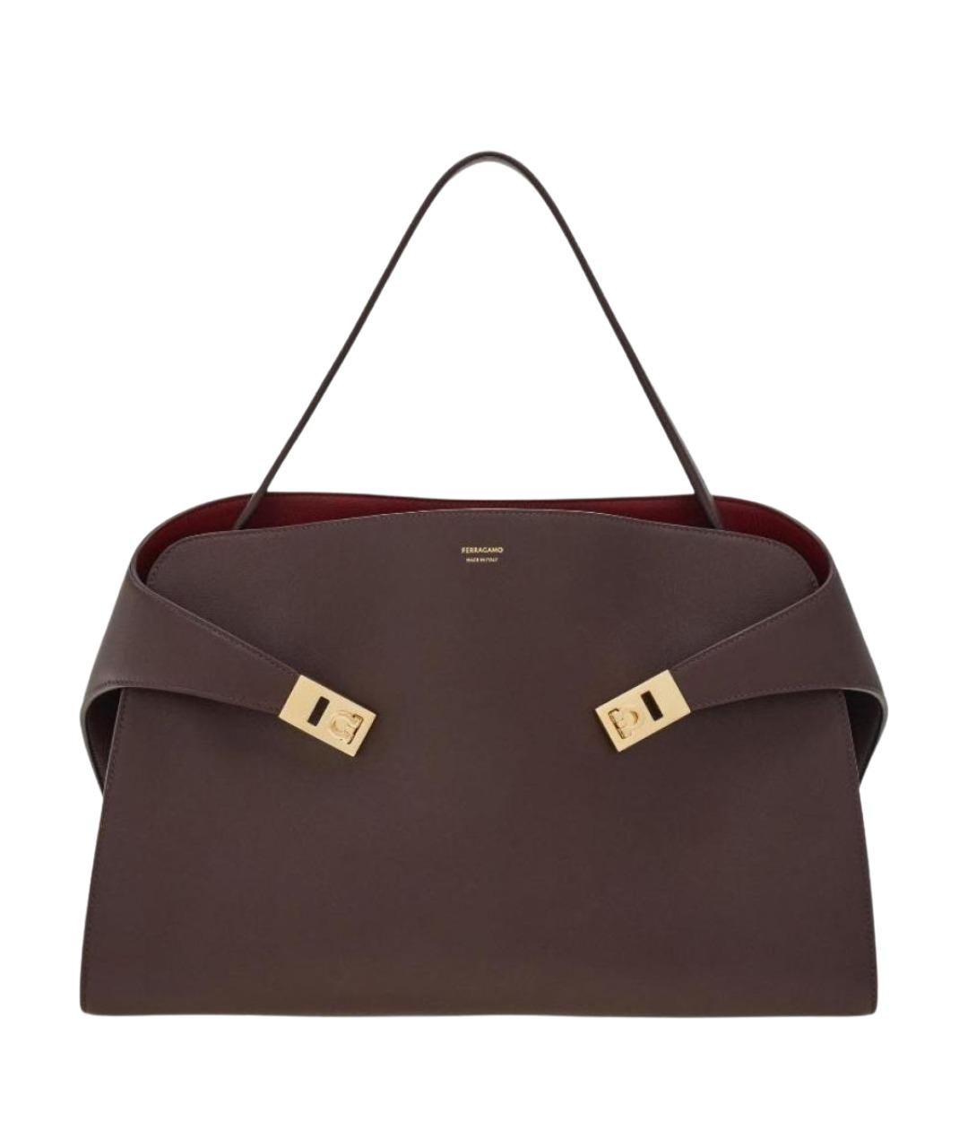 FERRAGAMO Бордовая кожаная сумка через плечо, фото 1
