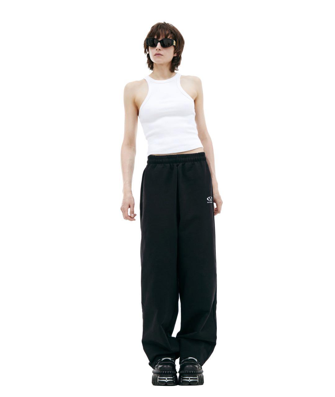 VETEMENTS Черные хлопковые брюки широкие, фото 2