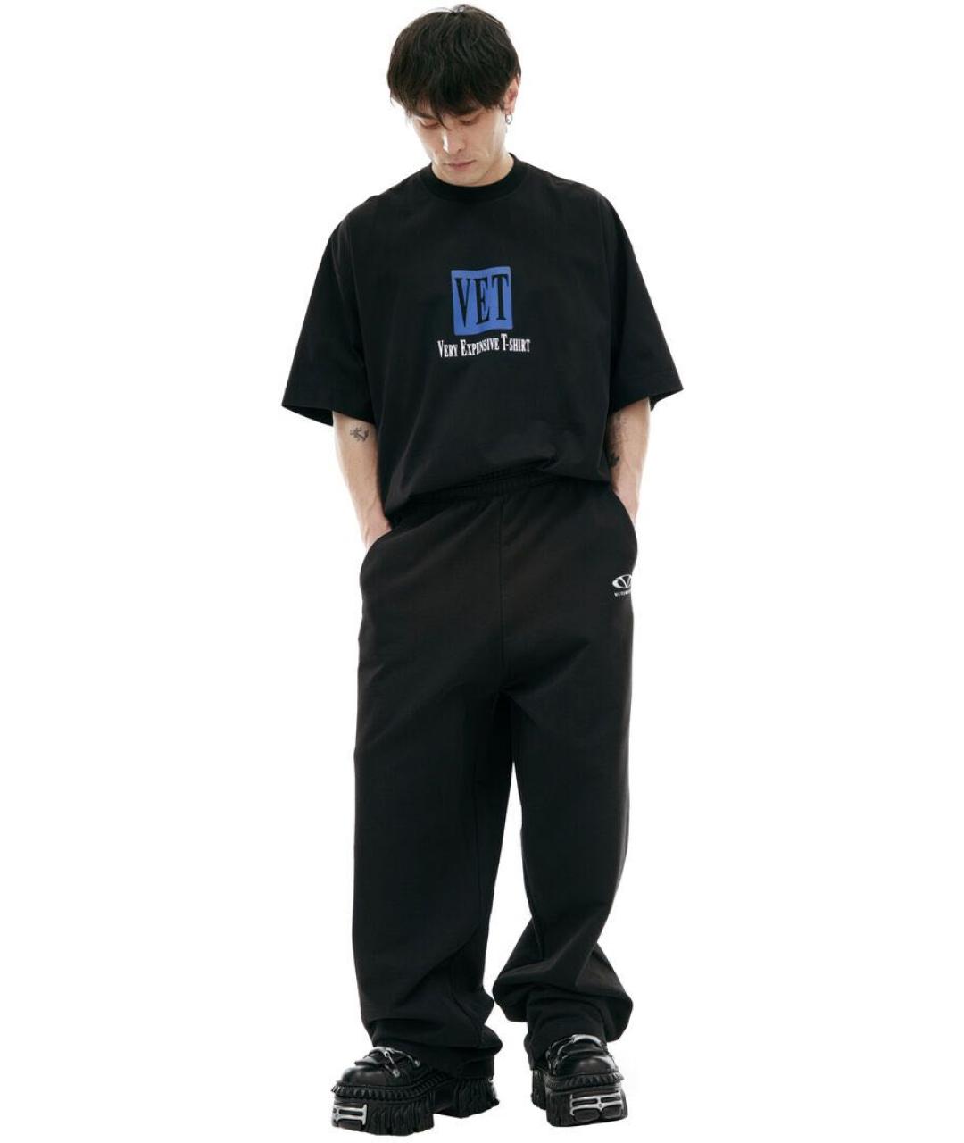 VETEMENTS Черные хлопковые брюки широкие, фото 5