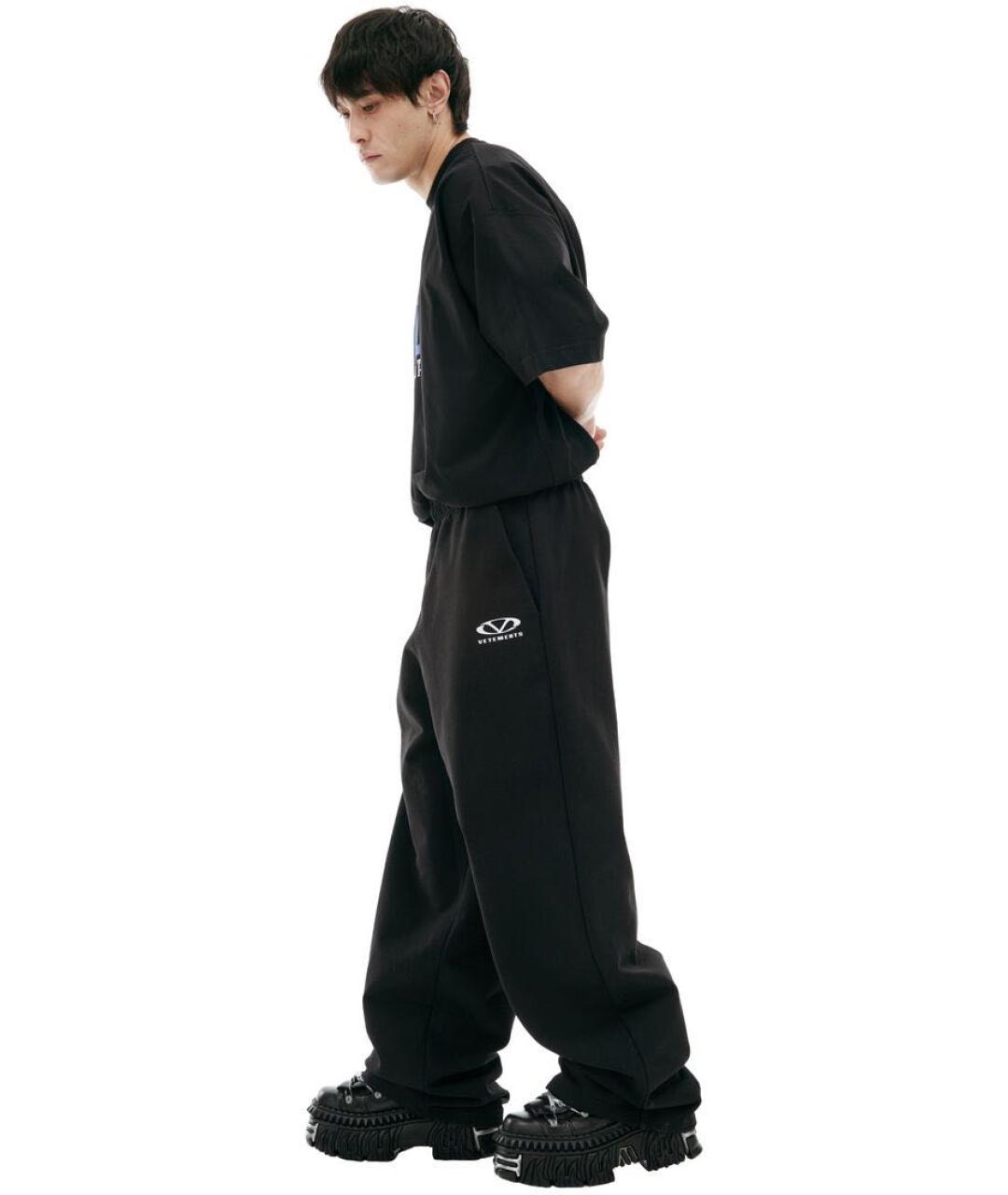VETEMENTS Черные хлопковые брюки широкие, фото 3