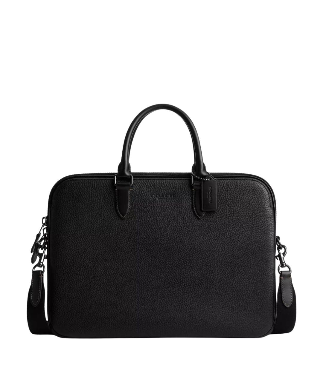 COACH Черный кожаный портфель, фото 1