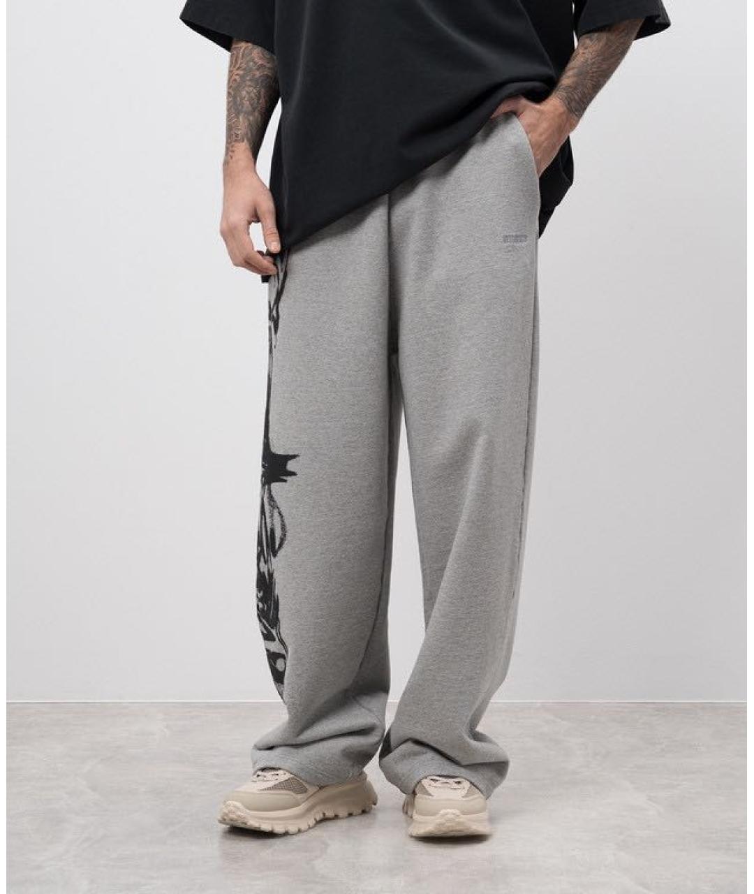 VETEMENTS Серые хлопковые повседневные брюки, фото 2