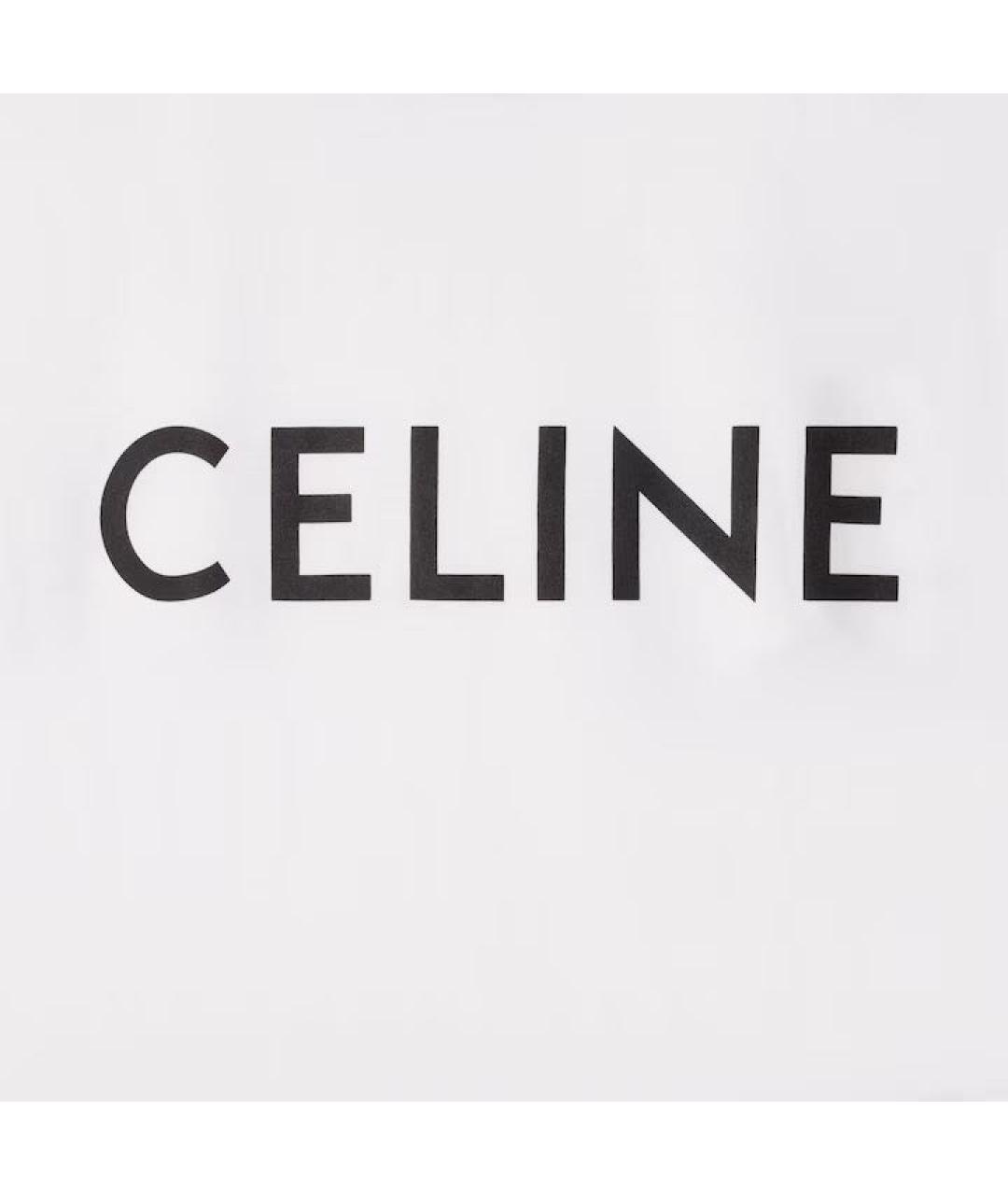 CELINE Белая хлопковая футболка, фото 4