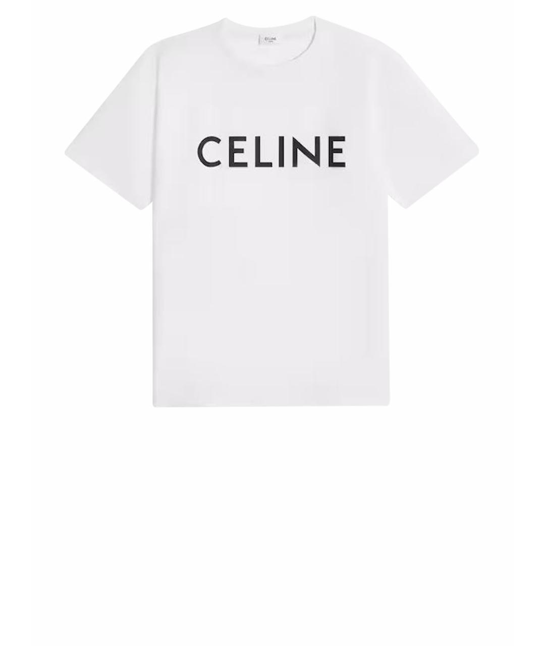 CELINE Белая хлопковая футболка, фото 1