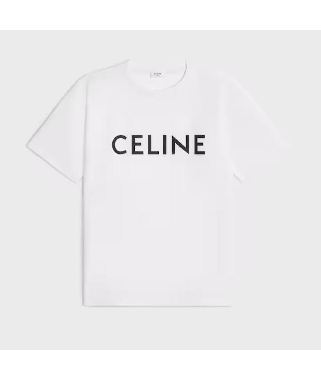 CELINE Белая хлопковая футболка, фото 5