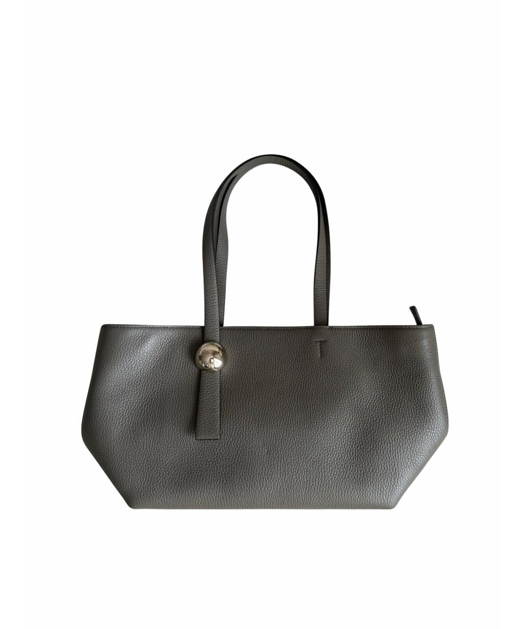 FURLA Хаки кожаная сумка тоут, фото 1