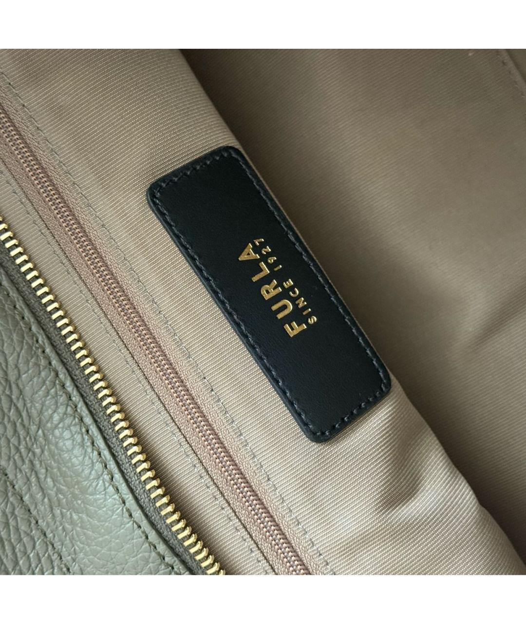 FURLA Хаки кожаная сумка тоут, фото 4