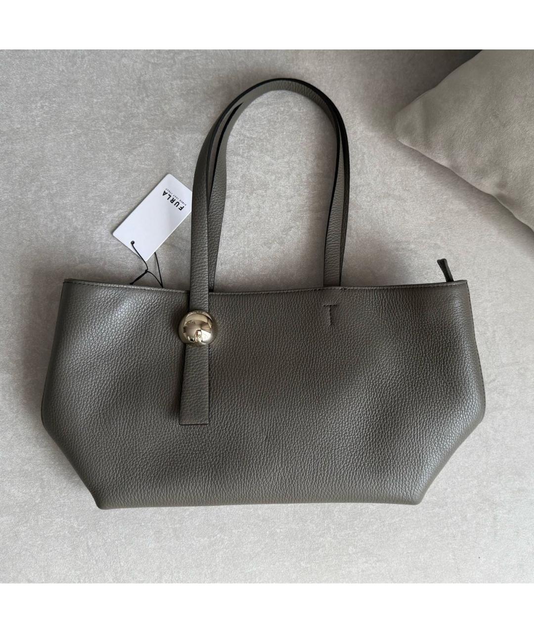 FURLA Хаки кожаная сумка тоут, фото 7
