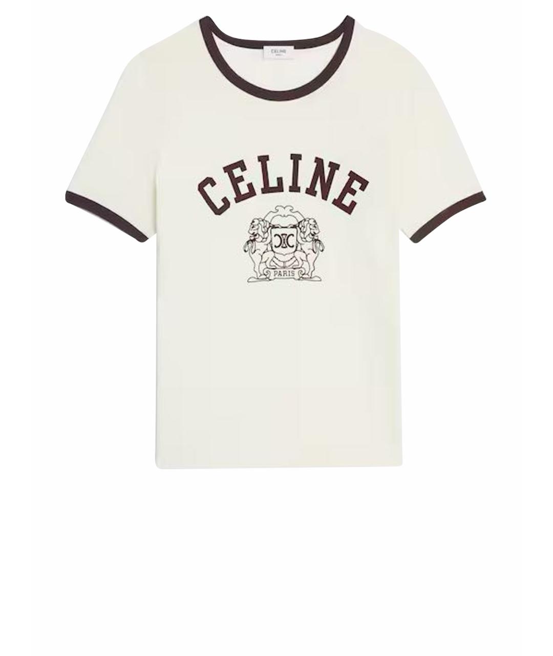 CELINE Бежевая хлопковая футболка, фото 1