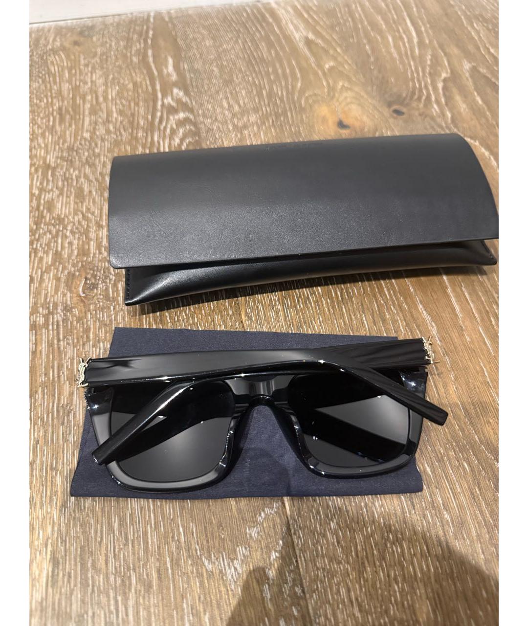 SAINT LAURENT Черные пластиковые солнцезащитные очки, фото 3