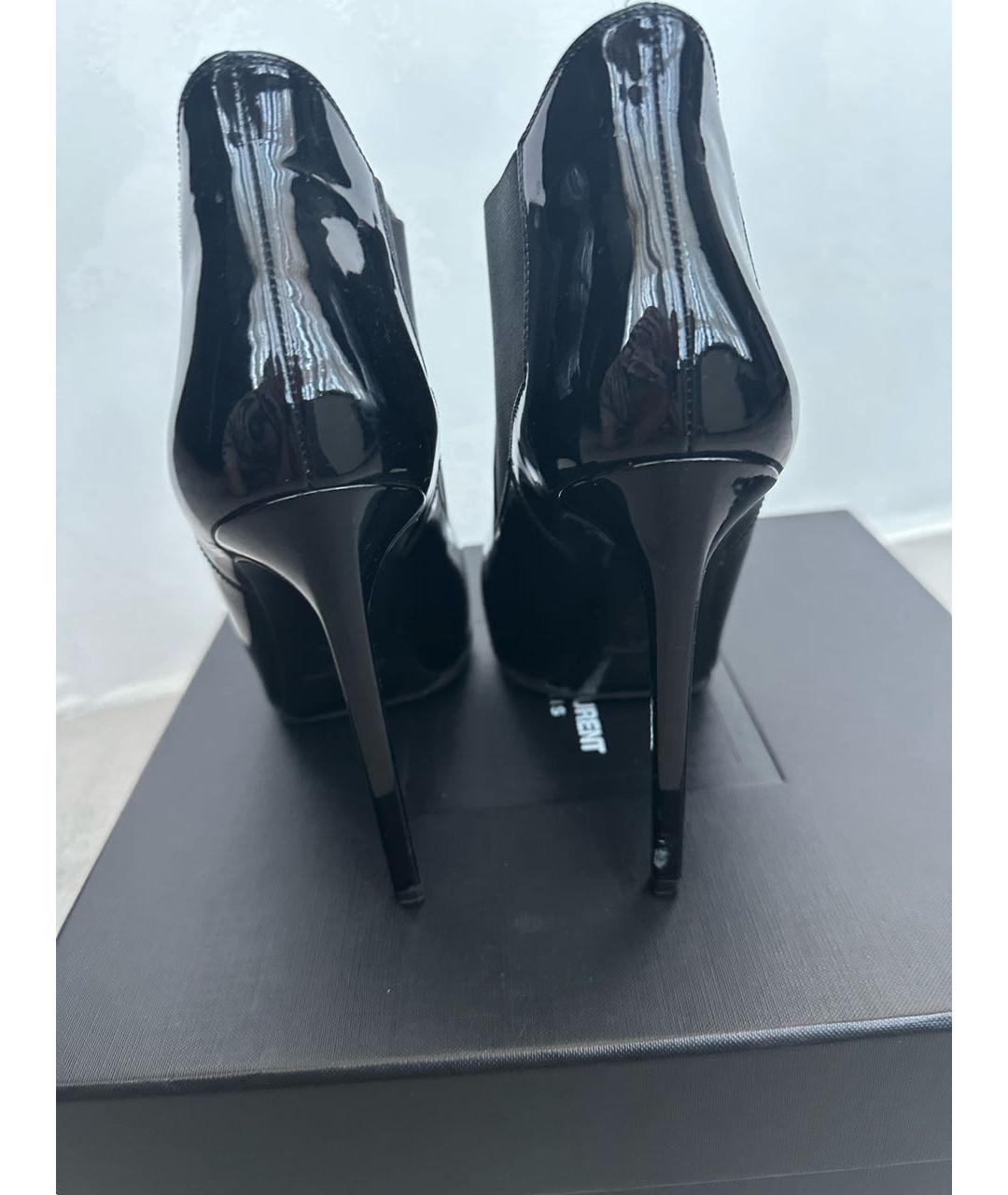 SAINT LAURENT Черные ботильоны из лакированной кожи, фото 4