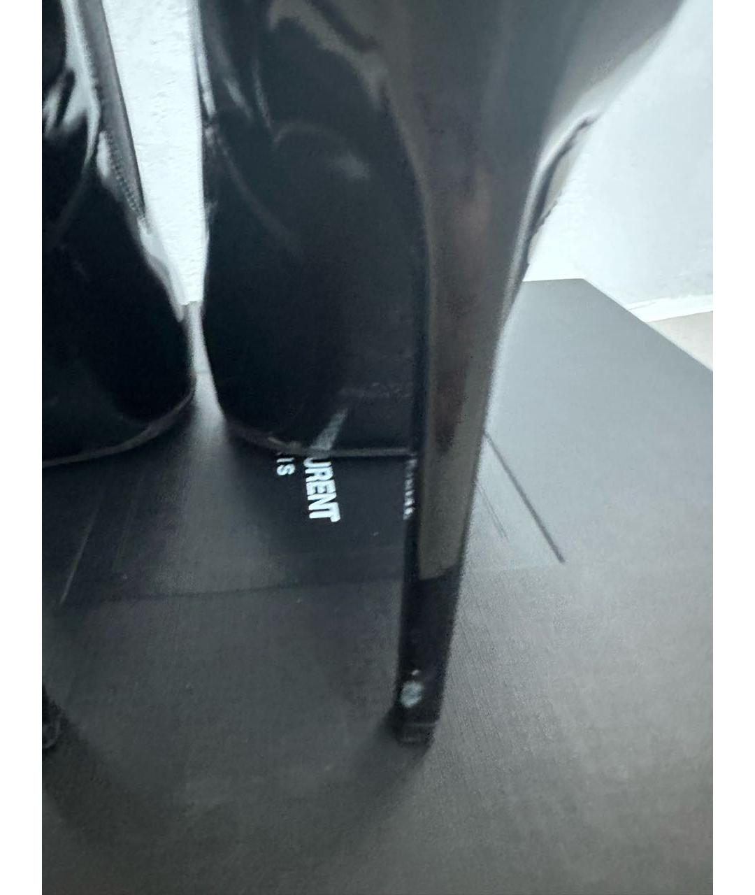 SAINT LAURENT Черные ботильоны из лакированной кожи, фото 6