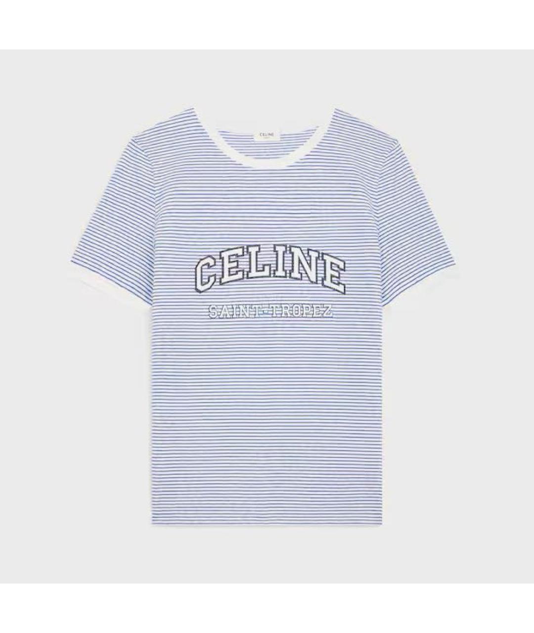 CELINE Белая хлопковая футболка, фото 5