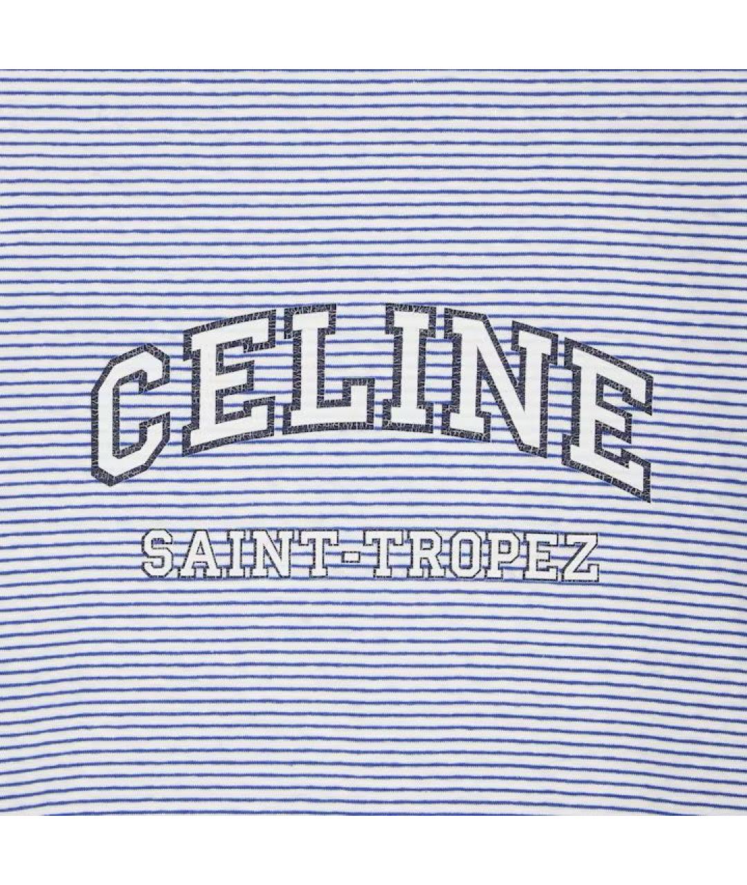 CELINE Белая хлопковая футболка, фото 4