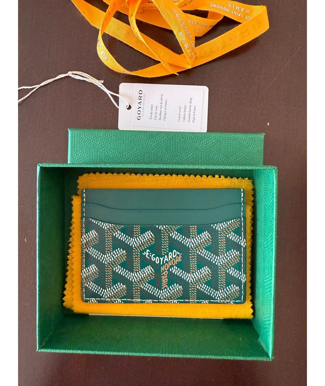 GOYARD Зеленая кожаная визитница, фото 2