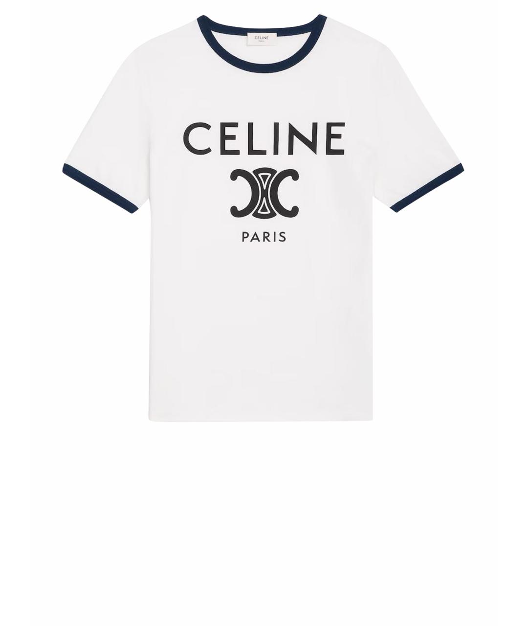 CELINE Белая хлопковая футболка, фото 1
