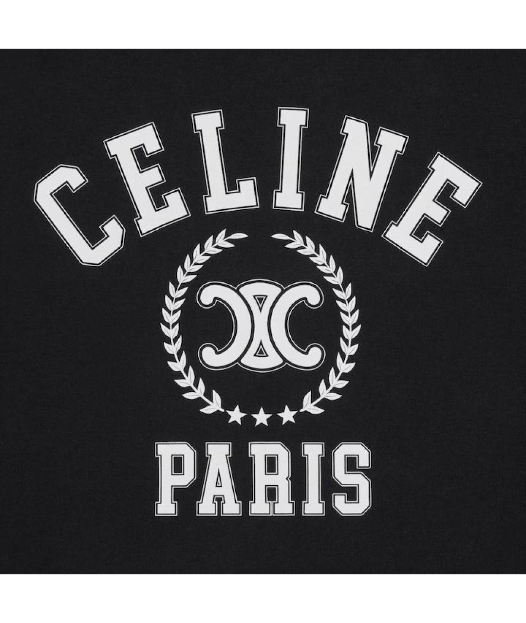 CELINE Черная хлопковая майка, фото 4
