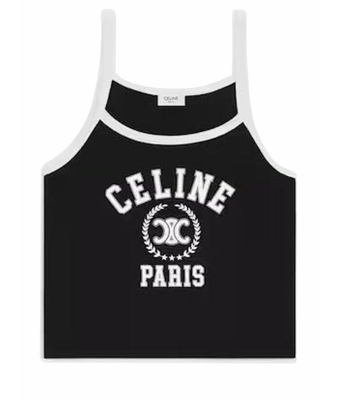 CELINE Черная хлопковая майка, фото 1