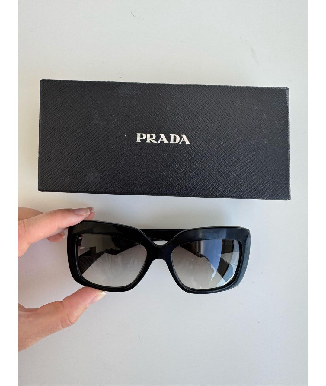 PRADA Черные пластиковые солнцезащитные очки, фото 7