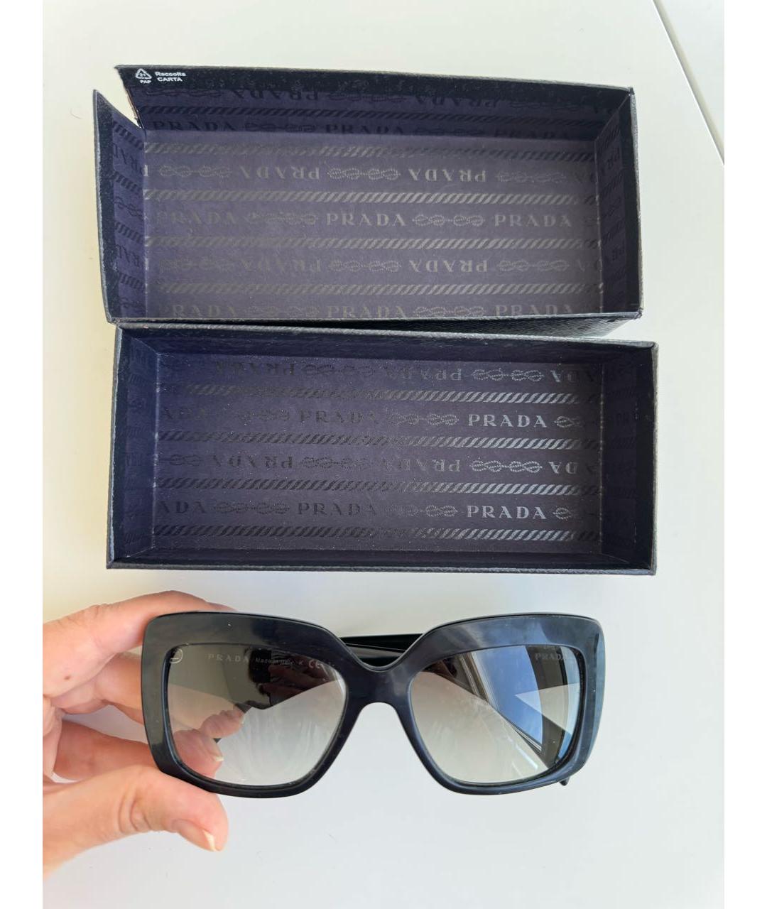 PRADA Черные пластиковые солнцезащитные очки, фото 4