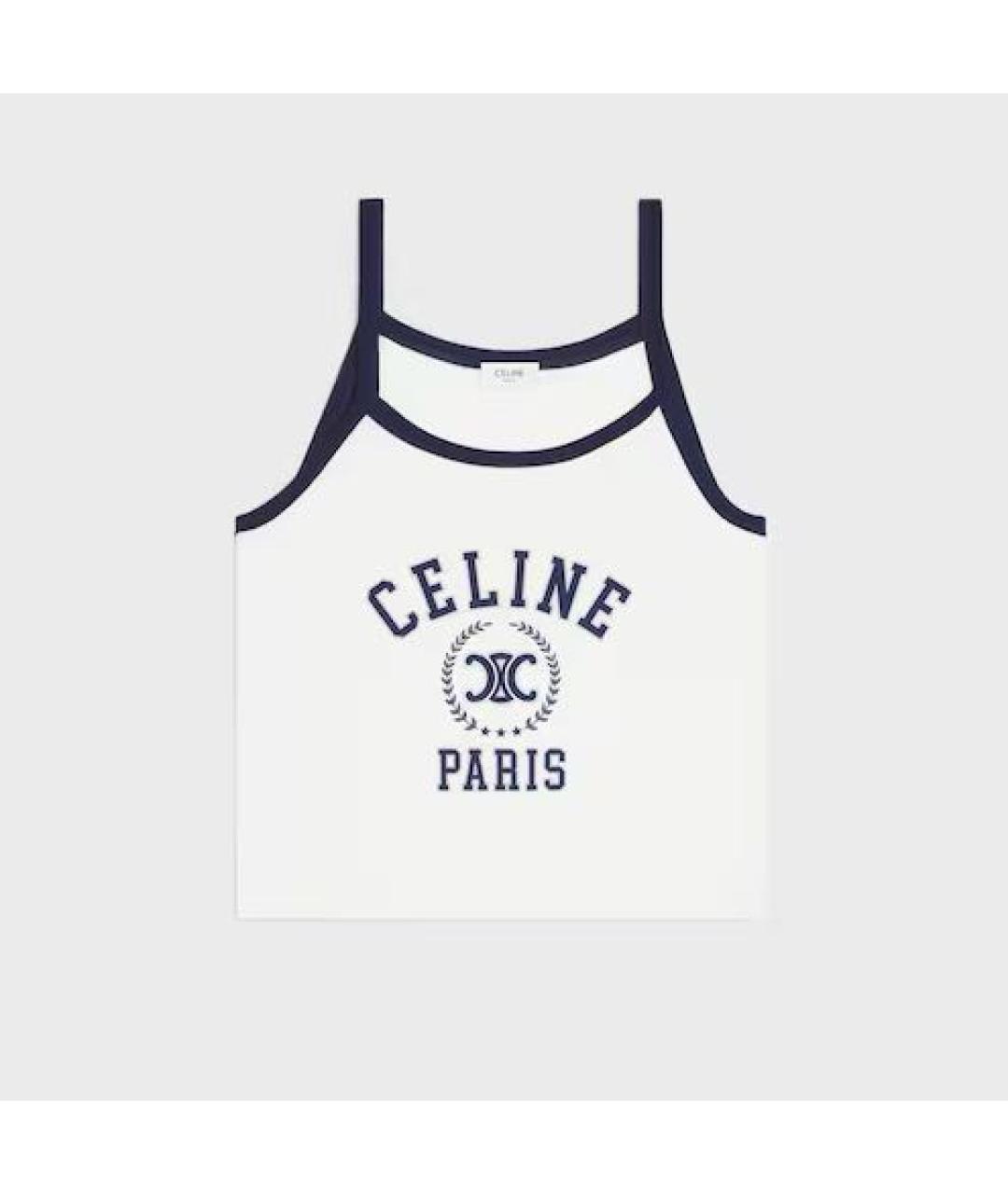 CELINE Белая хлопковая майка, фото 5
