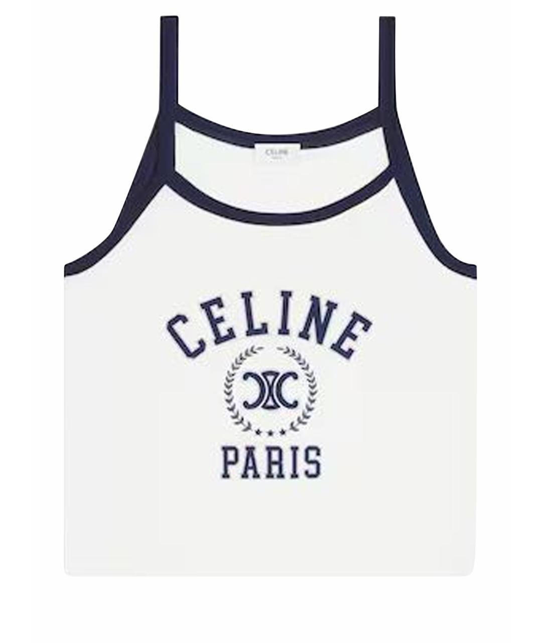 CELINE Белая хлопковая майка, фото 1