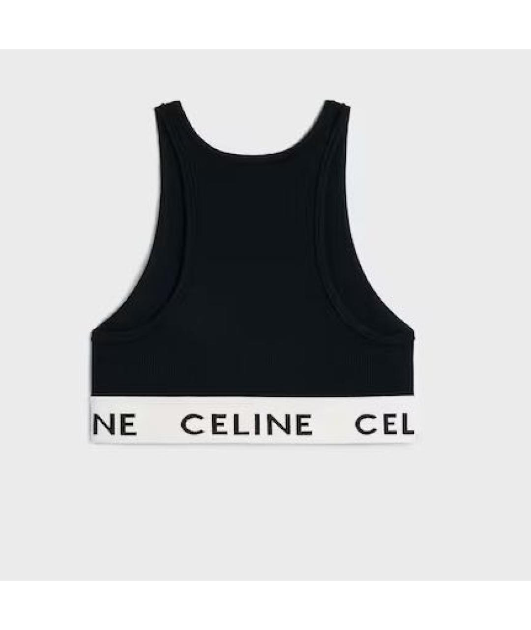 CELINE Черная майка, фото 2