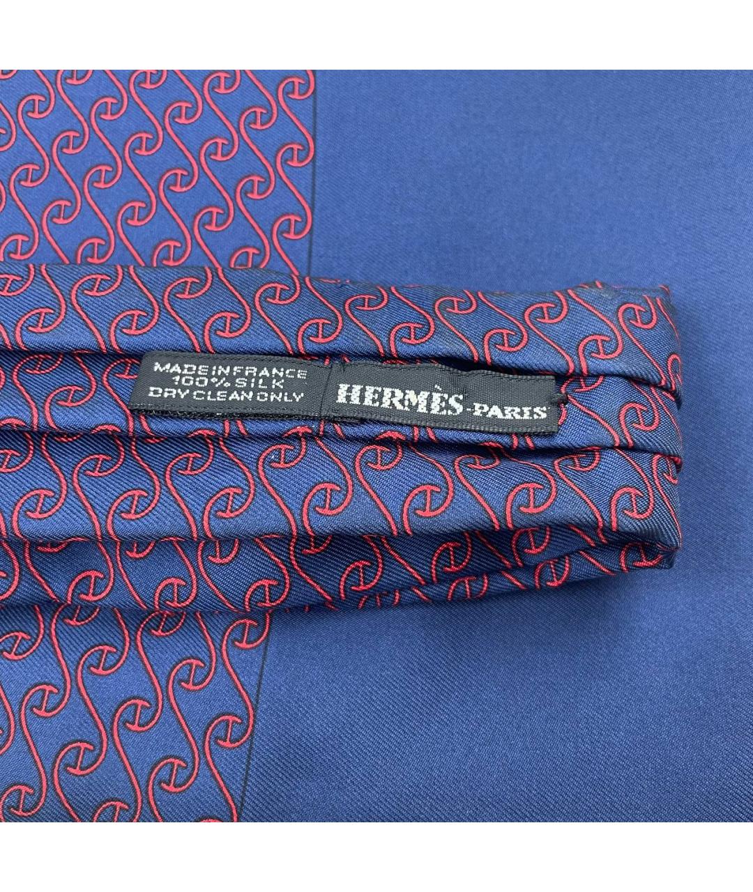 HERMES Синий шелковый галстук, фото 6
