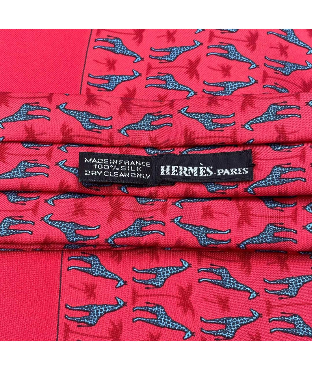 HERMES Красный шелковый галстук, фото 6