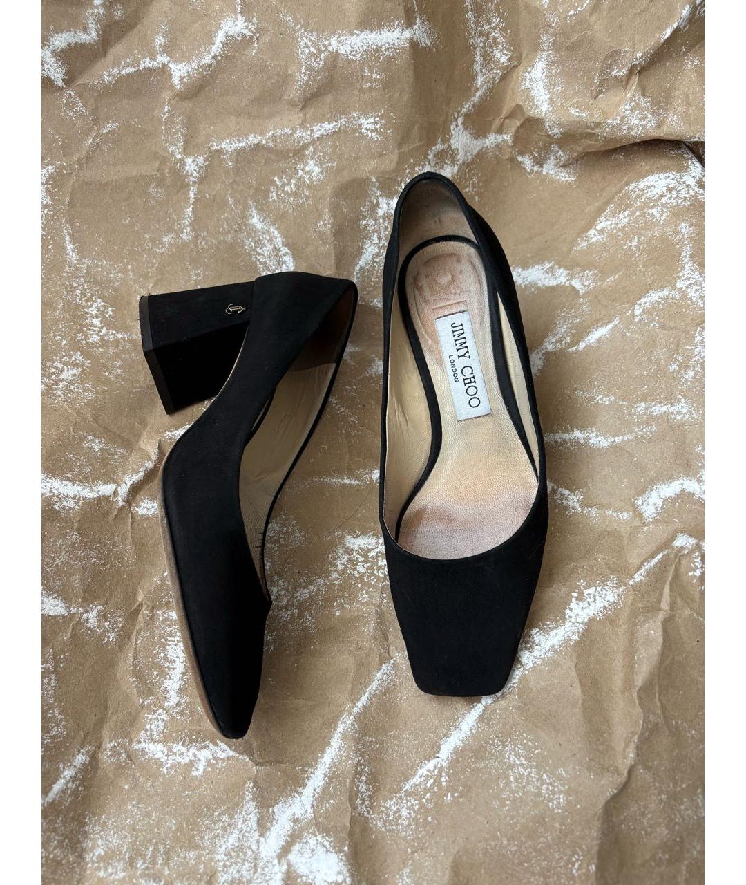 JIMMY CHOO Черные замшевые туфли, фото 4