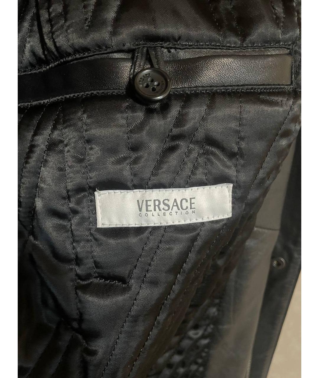 VERSACE COLLECTION Черная кожаная куртка, фото 6
