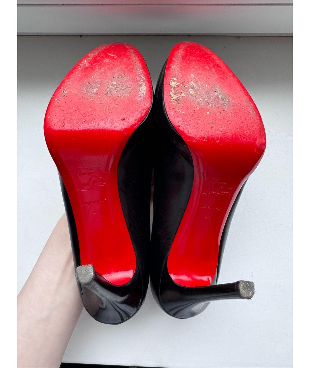 CHRISTIAN LOUBOUTIN Черные кожаные туфли, фото 6