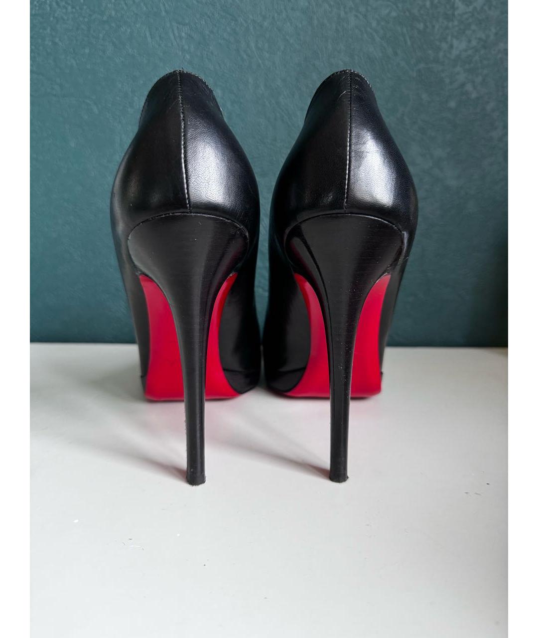 CHRISTIAN LOUBOUTIN Черные кожаные туфли, фото 4
